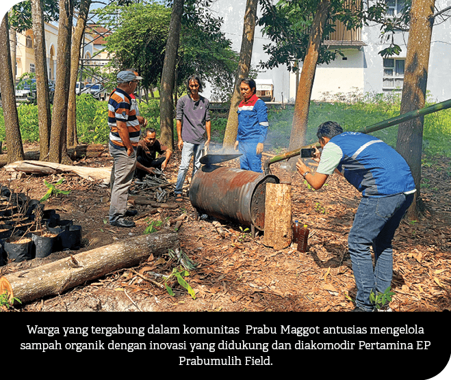 Warga yang tergabung dalam komunitas Prabu Maggot antusias mengelola sampah organik dengan inovasi yang didukung dan ...