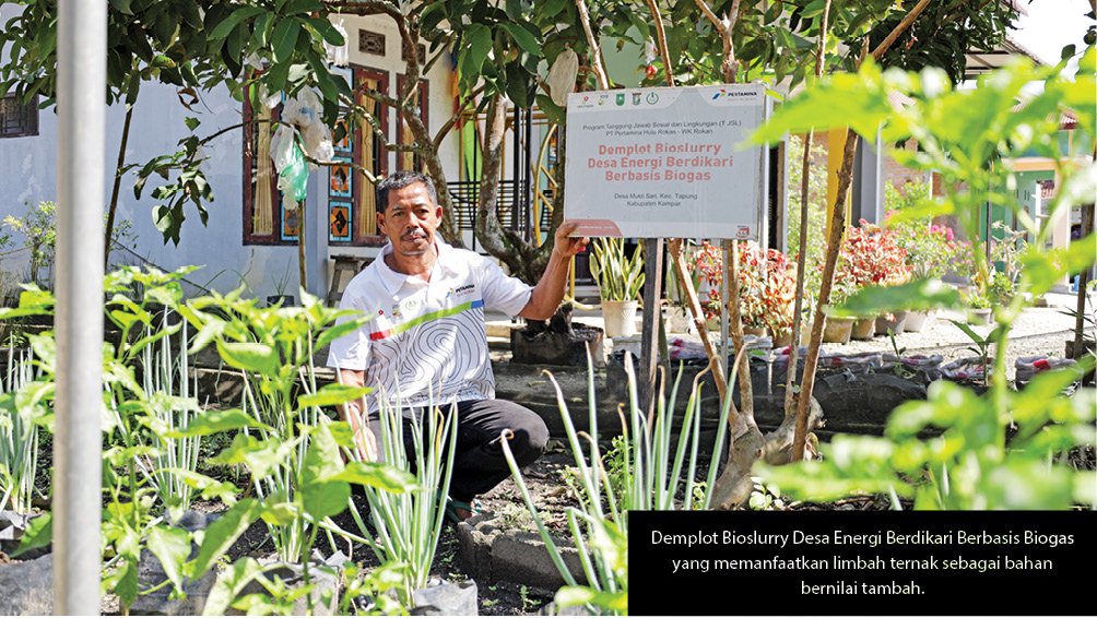 Demplot Bioslurry Desa Energi Berdikari Berbasis Biogas yang memanfaatkan limbah ternak sebagai bahan bernilai tambah.