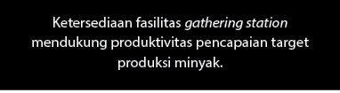 Ketersediaan fasilitas gathering station mendukung produktivitas pencapaian target produksi minyak