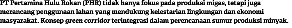 PT Pertamina Hulu Rokan (PHR) tidak hanya fokus pada produksi migas, tetapi juga merancang penggunaan lahan yang mend...