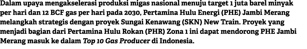 Dalam upaya mengakselerasi produksi migas nasional menuju target 1 juta barel minyak per hari dan 12 BCF gas per hari...
