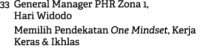 33 General Manager PHR Zona 1, Hari Widodo Memilih Pendekatan One Mindset, Kerja Keras & Ikhlas 