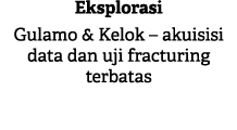 Eksplorasi Gulamo & Kelok – akuisisi data dan uji fracturing terbatas