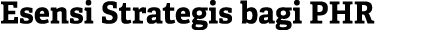 Esensi Strategis bagi PHR