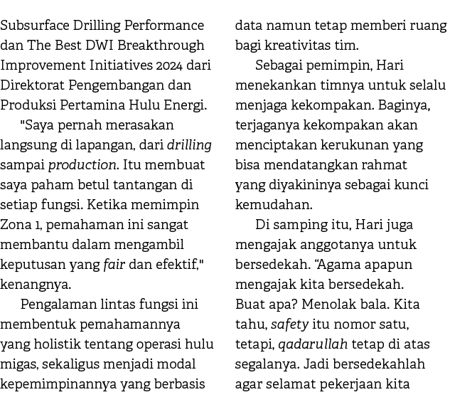 Subsurface Drilling Performance dan The Best DWI Breakthrough Improvement Initiatives 2024 dari Direktorat Pengembang...