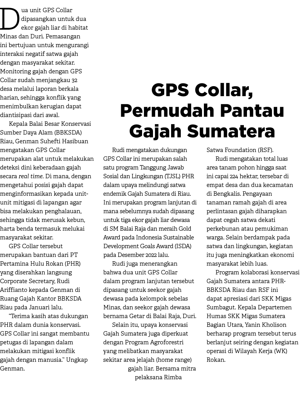GPS Collar, Permudah Pantau Gajah Sumatera,Dua unit GPS Collar dipasangkan untuk dua ekor gajah liar di habitat Minas...