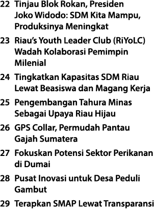 22 Tinjau Blok Rokan, Presiden Joko Widodo: SDM Kita Mampu, Produksinya Meningkat 23 Riau’s Youth Leader Club (RiYoLC...