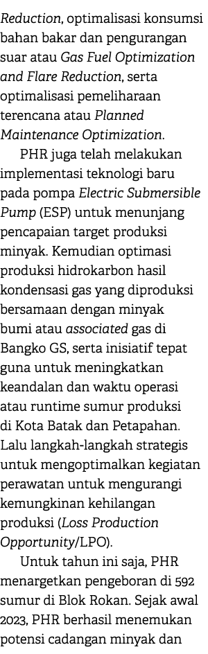 Reduction, optimalisasi konsumsi bahan bakar dan pengurangan suar atau Gas Fuel Optimization and Flare Reduction, ser...