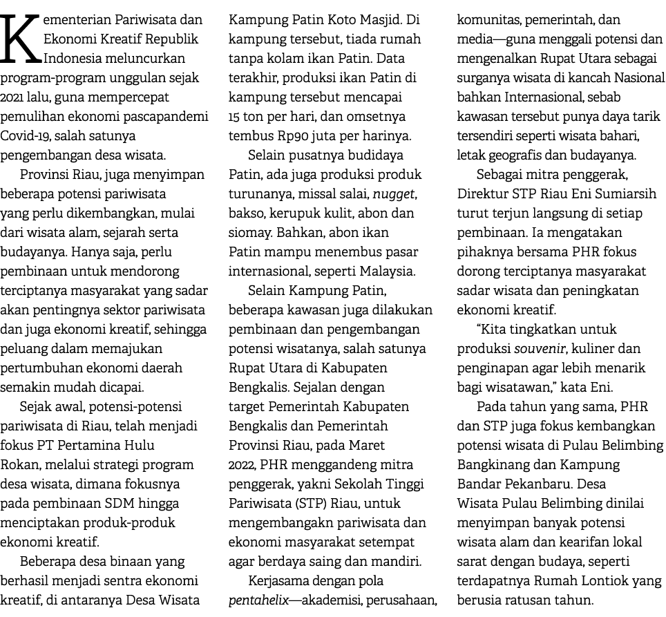 Kementerian Pariwisata dan Ekonomi Kreatif Republik Indonesia meluncurkan program program unggulan sejak 2021 lalu, g...