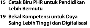 15 Cetak Biru PHR untuk Pendidikan Lebih Bermutu 19 Bekal Kompetensi untuk Daya Saing Lebih Tinggi dan Digitalisasi 