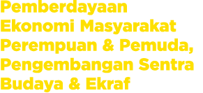 Pemberdayaan Ekonomi Masyarakat Perempuan & Pemuda, Pengembangan Sentra Budaya & Ekraf