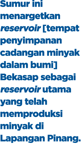 Sumur ini menargetkan reservoir [tempat penyimpanan cadangan minyak dalam bumi] Bekasap sebagai reservoir utama yang ...