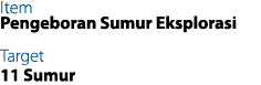 Item Pengeboran Sumur Eksplorasi Target 11 Sumur 